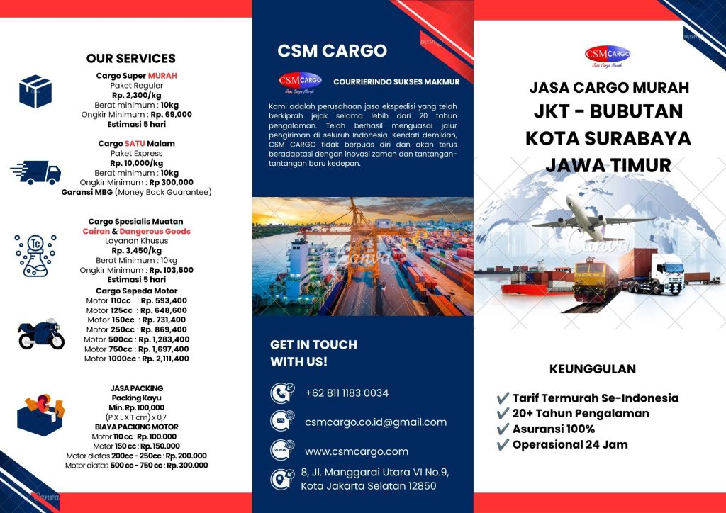 Jasa cargo murah Jakarta ke Bubutan Surabaya Jawa Timur – CSM Cargo
